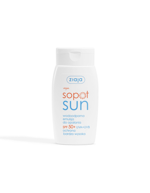 Wodoodporna emulsja do opalania SPF 50+ UVA + UVB ochrona bardzo wysoka